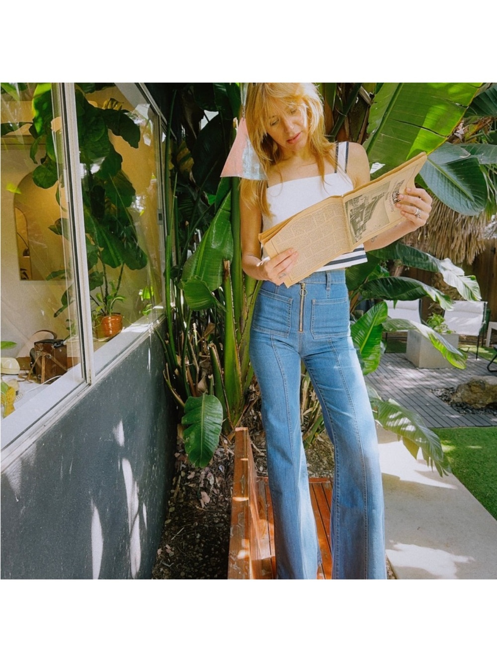 Stoned Immaculate Light Blue High-Rise Wide-Leg Jeans